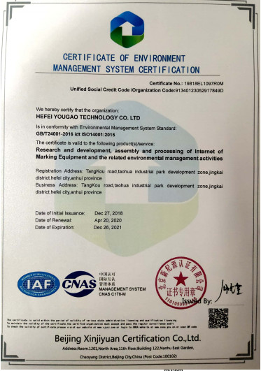Chine Hefei Luox Yougao Technology Co., Ltd. Certifications