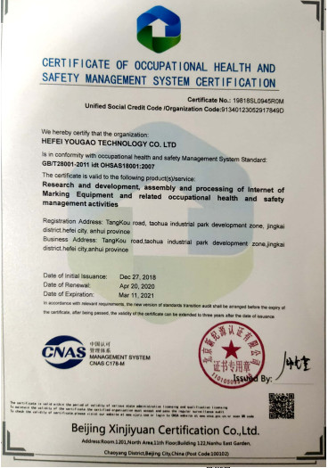 Chine Hefei Luox Yougao Technology Co., Ltd. Certifications